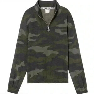 NWT Victoria’s Secret Pink Camo Half Zip Pullover